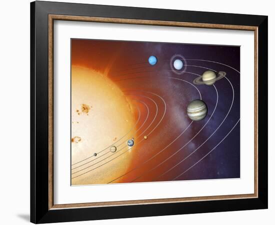 Solar System Orbits, Artwork-Detlev Van Ravenswaay-Framed Photographic Print