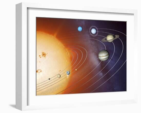 Solar System Orbits, Artwork-Detlev Van Ravenswaay-Framed Photographic Print