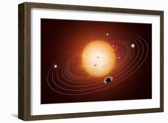 Solar System Orbits, Artwork-Detlev Van Ravenswaay-Framed Photographic Print