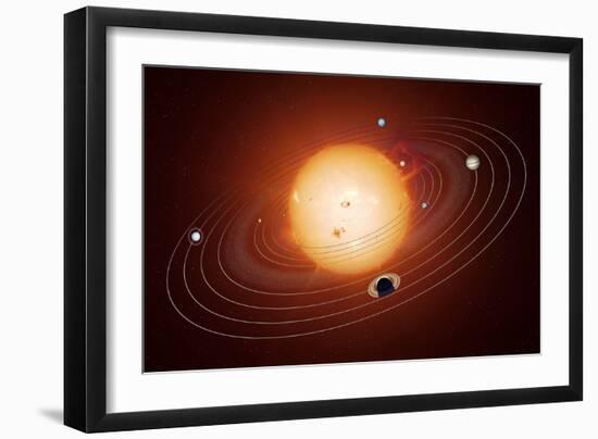 Solar System Orbits, Artwork-Detlev Van Ravenswaay-Framed Photographic Print