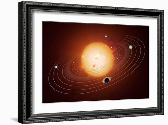 Solar System Orbits, Artwork-Detlev Van Ravenswaay-Framed Photographic Print