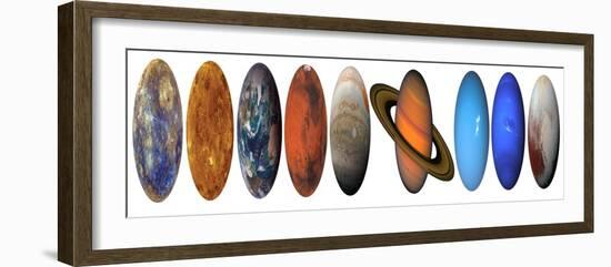 Solar System Planets in Order, Set of All Planets Isolated on White Background. Elements of this Im-Elen11-Framed Photographic Print