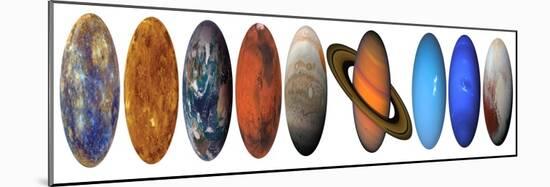 Solar System Planets in Order, Set of All Planets Isolated on White Background. Elements of this Im-Elen11-Mounted Photographic Print