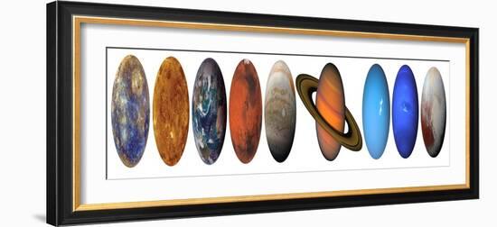 Solar System Planets in Order, Set of All Planets Isolated on White Background. Elements of this Im-Elen11-Framed Photographic Print