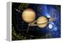 Solar System Planets-Detlev Van Ravenswaay-Framed Premier Image Canvas
