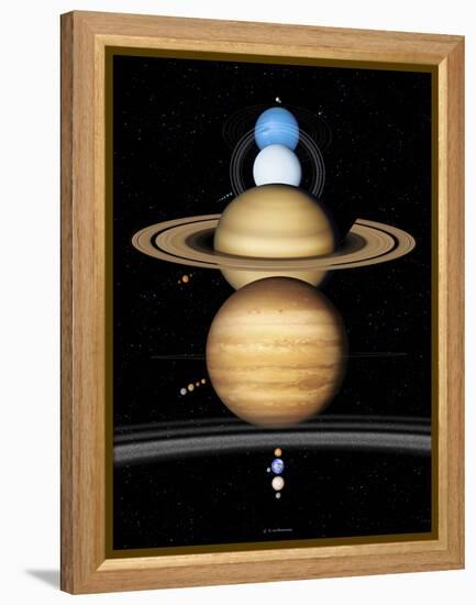 Solar System Planets-Detlev Van Ravenswaay-Framed Premier Image Canvas