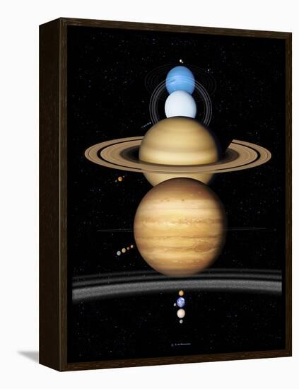 Solar System Planets-Detlev Van Ravenswaay-Framed Premier Image Canvas