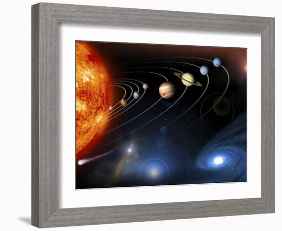 Solar System Planets--Framed Photographic Print