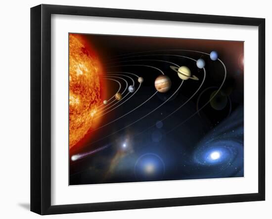 Solar System Planets--Framed Photographic Print