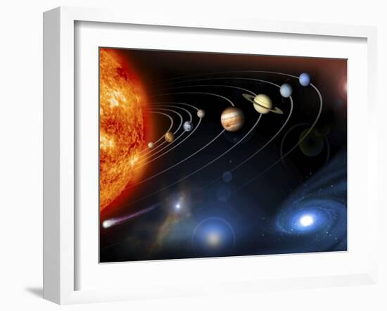 Solar System Planets--Framed Photographic Print