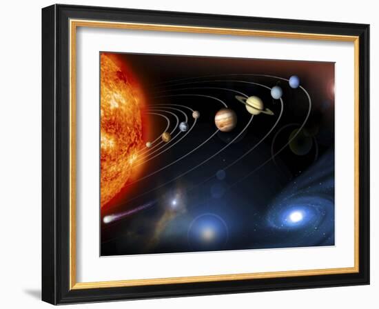Solar System Planets--Framed Photographic Print