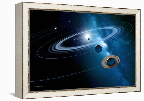 Solar System-Detlev Van Ravenswaay-Framed Premier Image Canvas