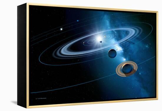 Solar System-Detlev Van Ravenswaay-Framed Premier Image Canvas