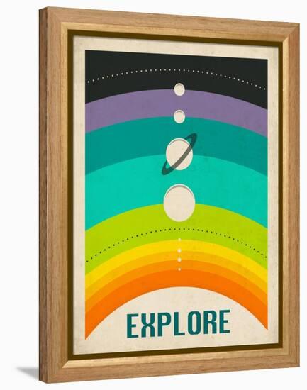 Solar System-Jazzberry Blue-Framed Stretched Canvas