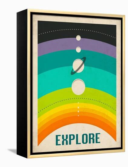 Solar System-Jazzberry Blue-Framed Stretched Canvas