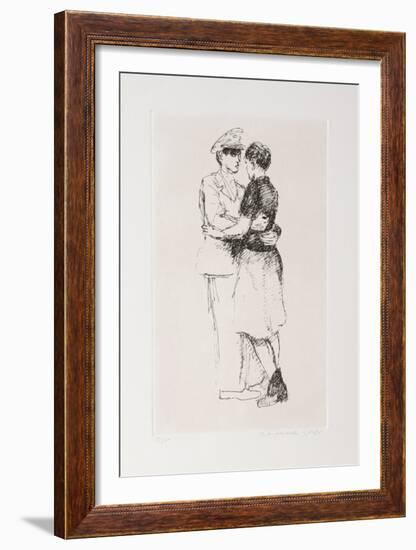 Soldier and Girl II-Raphael Soyer-Framed Limited Edition