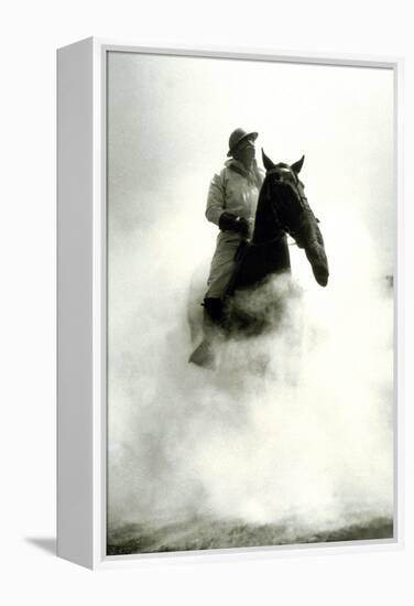 Soldier and Horse Wearing a Gas Mask During the Battle of Verdun, 1916-null-Framed Stretched Canvas