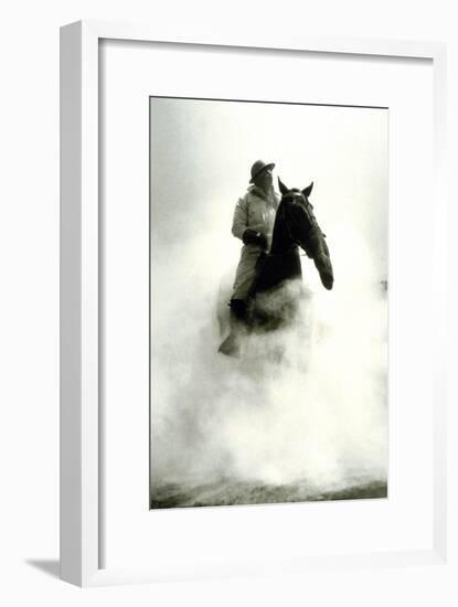 Soldier and Horse Wearing a Gas Mask During the Battle of Verdun, 1916-null-Framed Photo