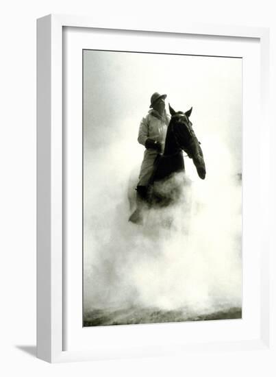 Soldier and Horse Wearing a Gas Mask During the Battle of Verdun, 1916-null-Framed Photo