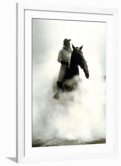 Soldier and Horse Wearing a Gas Mask During the Battle of Verdun, 1916-null-Framed Photo