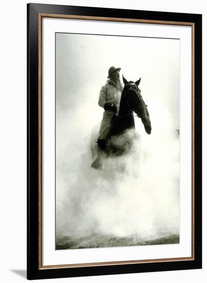 Soldier and Horse Wearing a Gas Mask During the Battle of Verdun, 1916-null-Framed Photo