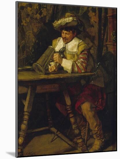 Soldier from the Thirty Years' War with beer mug-Wilhelm Trübner-Mounted Giclee Print