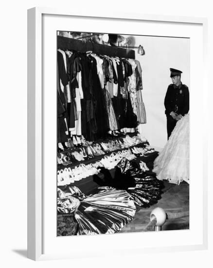 Soldier Guards the Late Eva Peron's Luxury after the Overthrow of Argentina's Dictator Juan Peron-null-Framed Photo