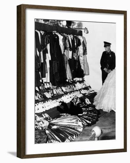 Soldier Guards the Late Eva Peron's Luxury after the Overthrow of Argentina's Dictator Juan Peron-null-Framed Photo