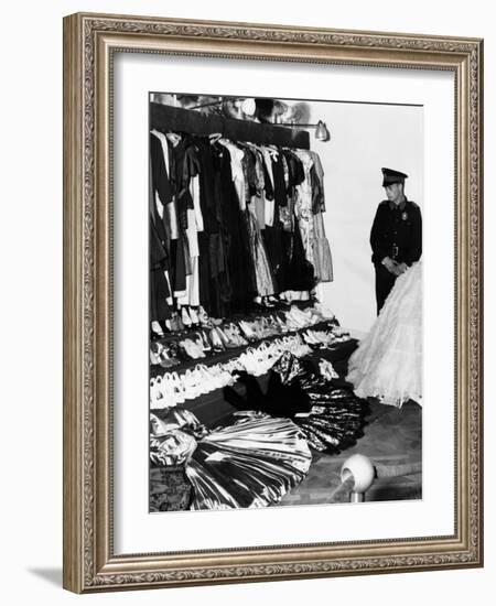 Soldier Guards the Late Eva Peron's Luxury after the Overthrow of Argentina's Dictator Juan Peron-null-Framed Photo