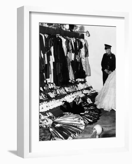 Soldier Guards the Late Eva Peron's Luxury after the Overthrow of Argentina's Dictator Juan Peron-null-Framed Photo