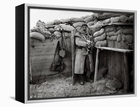 Soldier in a Shelter, Nieuwpoort, 1915-Jacques Moreau-Framed Premier Image Canvas