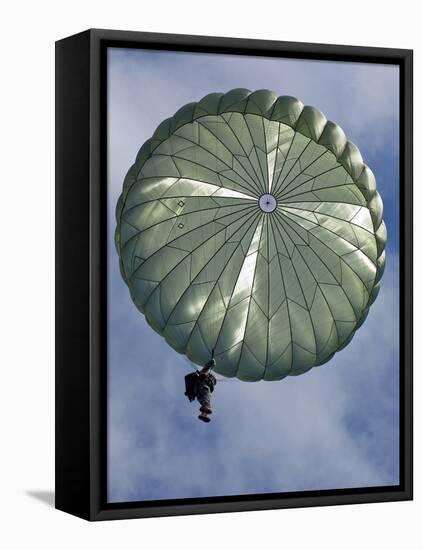 Soldier of the 82nd Airborne Descends from a Parachute Drop Over, 2010-null-Framed Stretched Canvas