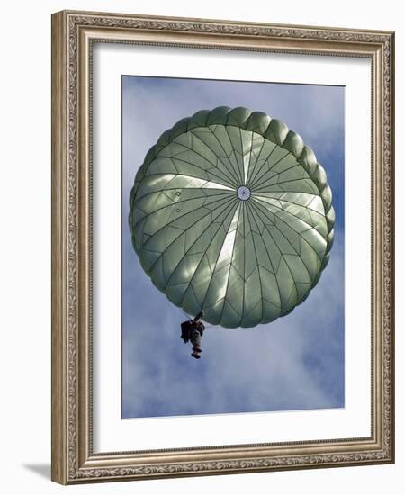 Soldier of the 82nd Airborne Descends from a Parachute Drop Over, 2010-null-Framed Photo