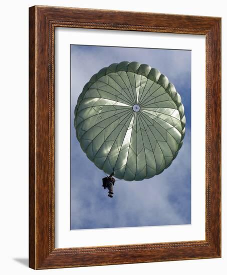 Soldier of the 82nd Airborne Descends from a Parachute Drop Over, 2010-null-Framed Photo