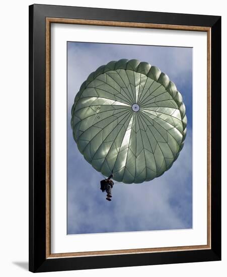 Soldier of the 82nd Airborne Descends from a Parachute Drop Over, 2010-null-Framed Photo