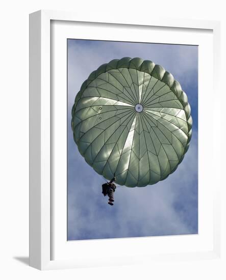 Soldier of the 82nd Airborne Descends from a Parachute Drop Over, 2010-null-Framed Photo