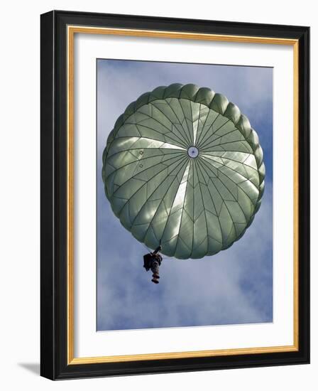 Soldier of the 82nd Airborne Descends from a Parachute Drop Over, 2010-null-Framed Photo