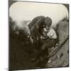 Soldier Receiving First Aid from a Sergeant in a Sap, Battle of Peronne, World War I, 1914-1918-null-Mounted Photographic Print