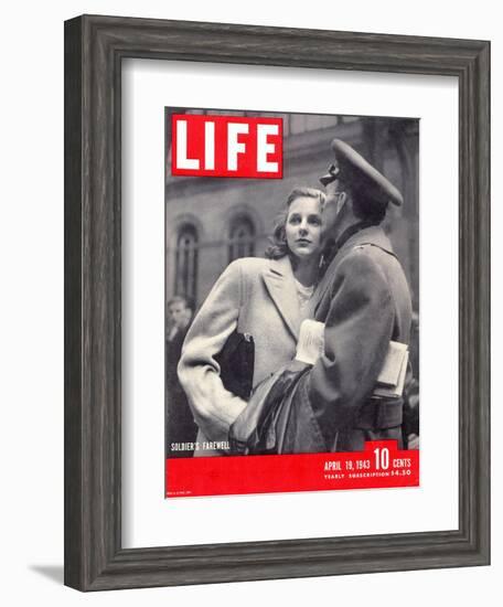 Soldier's Farewell, April 19, 1943-Alfred Eisenstaedt-Framed Photographic Print