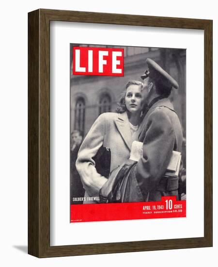 Soldier's Farewell, April 19, 1943-Alfred Eisenstaedt-Framed Photographic Print