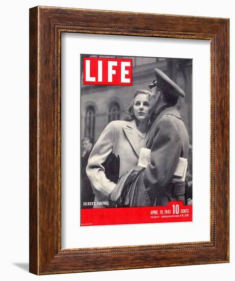 Soldier's Farewell, April 19, 1943-Alfred Eisenstaedt-Framed Photographic Print