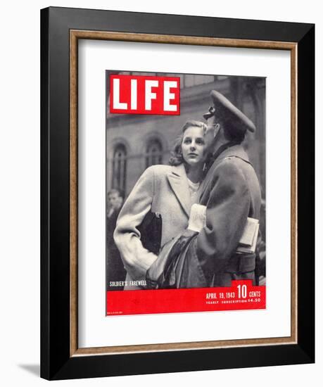 Soldier's Farewell, April 19, 1943-Alfred Eisenstaedt-Framed Photographic Print