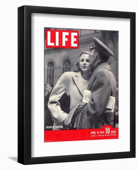 Soldier's Farewell, April 19, 1943-Alfred Eisenstaedt-Framed Photographic Print