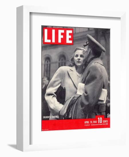 Soldier's Farewell, April 19, 1943-Alfred Eisenstaedt-Framed Photographic Print