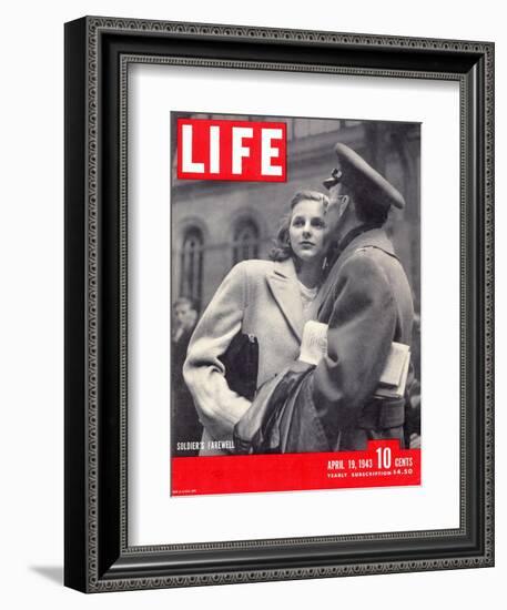 Soldier's Farewell, April 19, 1943-Alfred Eisenstaedt-Framed Photographic Print