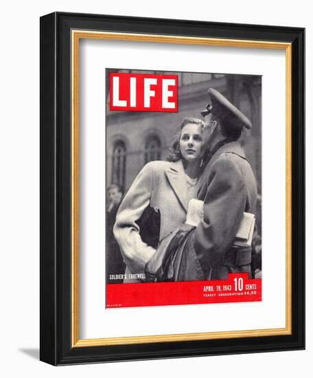 Soldier's Farewell, April 19, 1943-Alfred Eisenstaedt-Framed Photographic Print