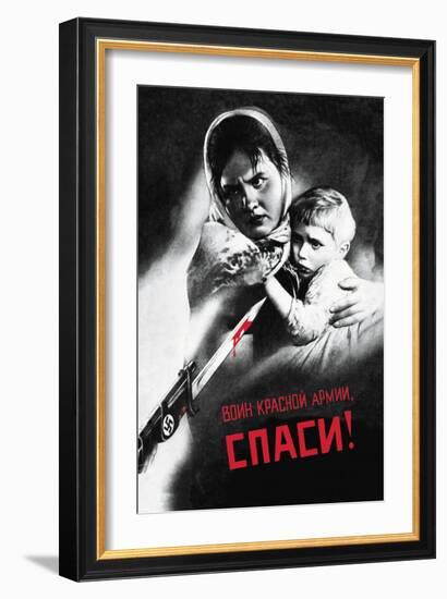 Soldier, Save Us-Viktor Koretsky-Framed Art Print