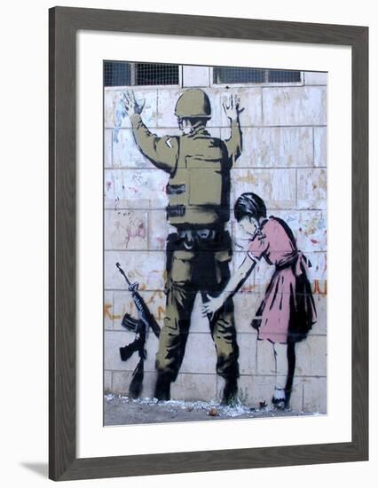 Soldier Searched by a Girl-Banksy-Framed Giclee Print