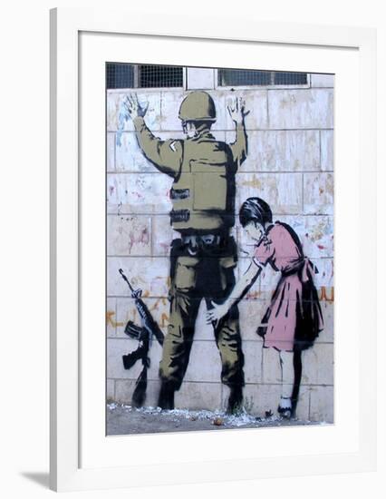 Soldier Searched by a Girl-Banksy-Framed Giclee Print