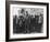 Soldier Standing Guard of Japanese American Citizens Awaiting Transport to Relocation Camps-Dorothea Lange-Framed Photographic Print